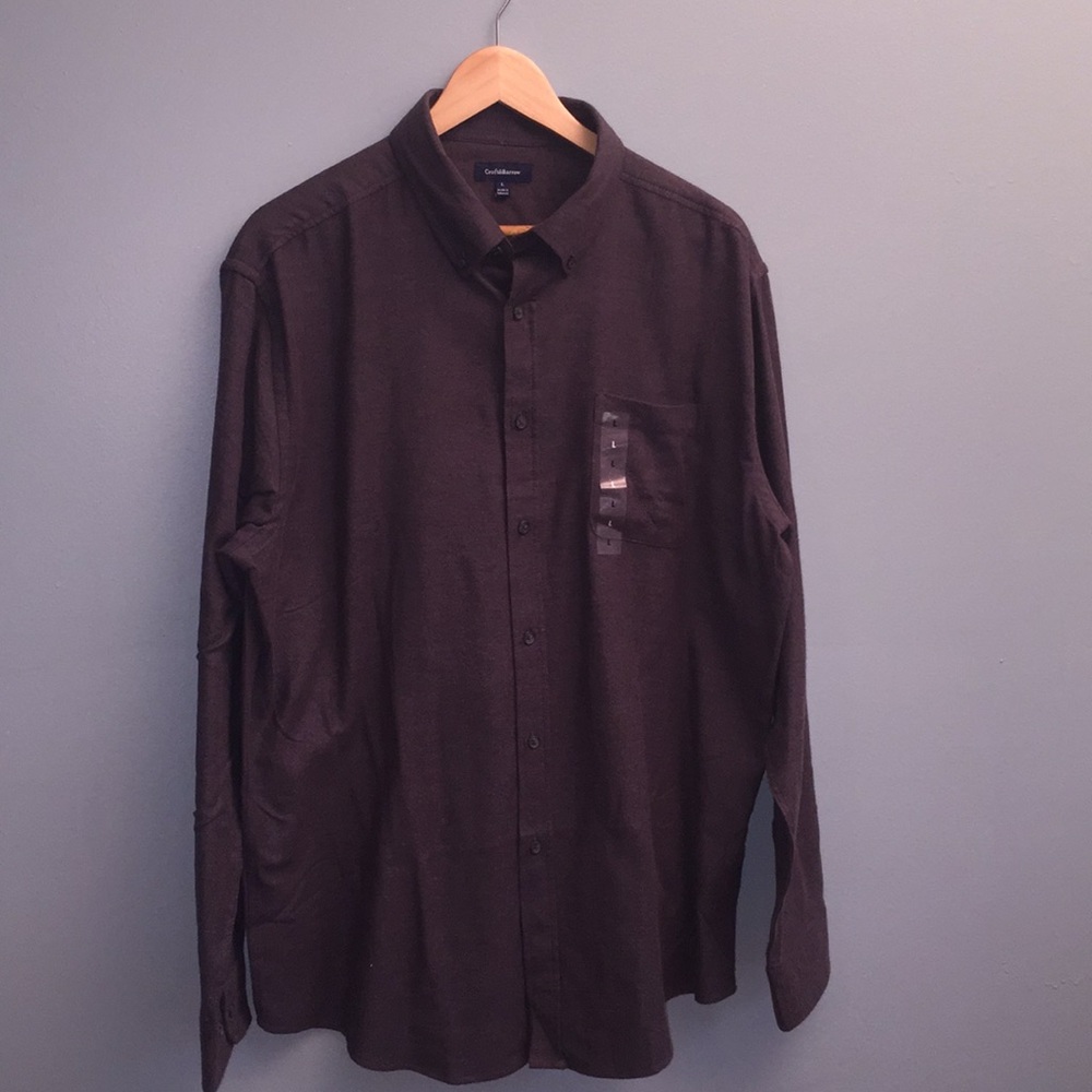 NWT gray flannel button down